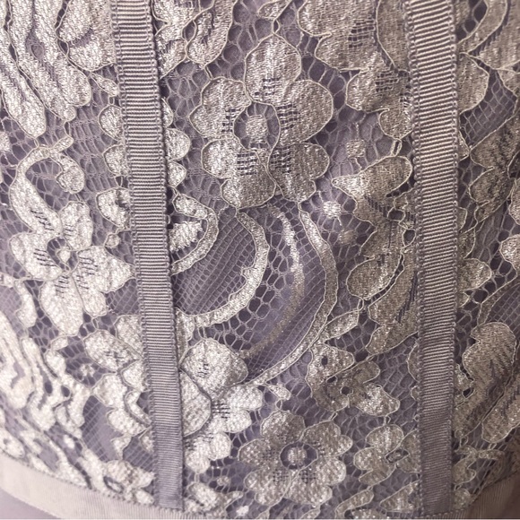 🌿 REVIEW 🌿 womans maxi dress purple capped sleeve lace elegant size 10 - Picture 8 of 11